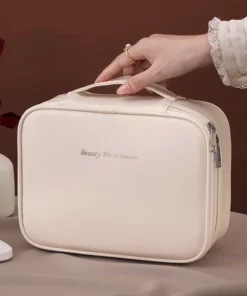 Wholesale PU Large Capacity Tote Makeup Bag Travel Organizer Tolietry Cosmetic Storage Bag Luxury Women Double Layer Pouch